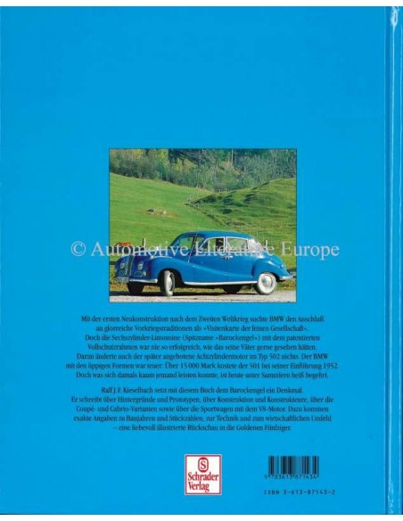 BMW 501, 502: BAROCKENGEL - RALF J.F. KIESELBACH - BOEK