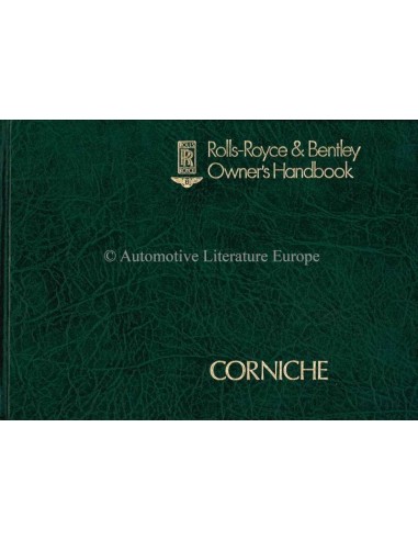 1980 ROLLS ROYCE & BENTLEY CORNICHE OWNERS MANUAL ENGLISH