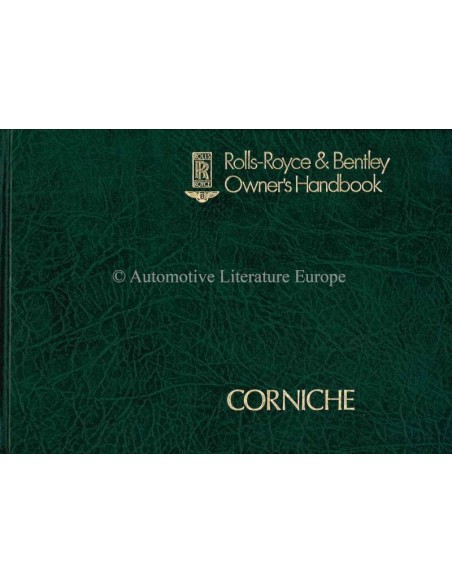 1980 ROLLS ROYCE & BENTLEY CORNICHE BETRIEBSANLEITUNG ENGLISCH