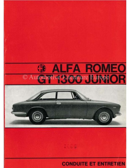 1970 ALFA ROMEO GT JUNIOR 1300 INSTRUCTIEBOEKJE FRANS