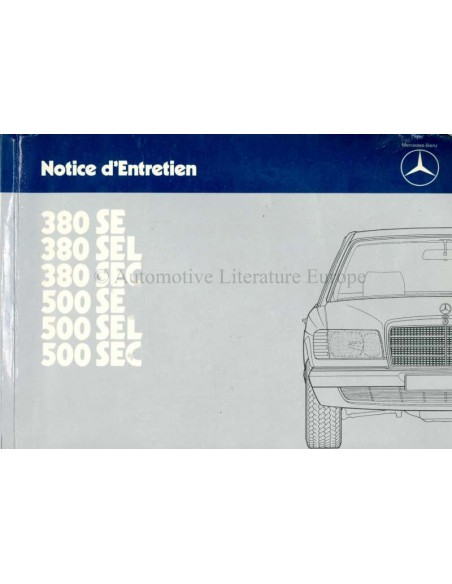 1984 MERCEDES BENZ S CLASS OWNERS MANUAL FRENCH