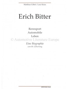 ERICH BITTER - RENNSPORT AUTOMOBILE LEBEN - GÖBEL & KEISS - BUCH 2