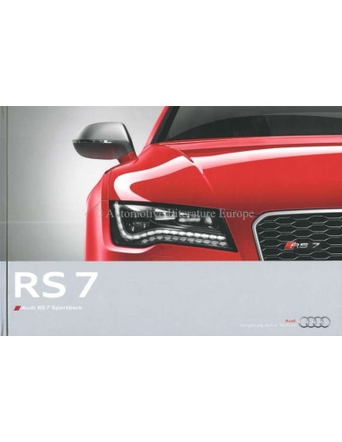 2013 AUDI RS7 HARDCOVER BROCHURE DUITS