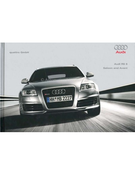2008 AUDI RS6 HARDCOVER PROSPEKT ENGLISCH