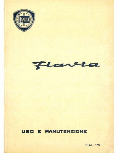 1970 LANCIA FLAVIA SALOON OWNERS MANUAL ITALIAN