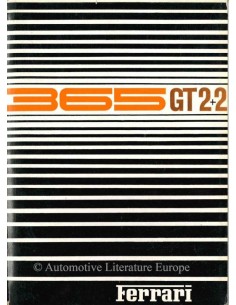 1968 FERRARI 365 GT 2+2 OWNERS MANUAL 24/68