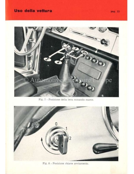 1961 FERRARI 250 GT/E COUPE PININFARINA INSTRUCTIEBOEKJE ITALIAANS