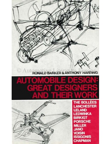 AUTOMOBILE DESIGN: GREAT DESIGNERS AND THEIR WORK - RONALD BARKER & ANTHONY HARDING - BOOK