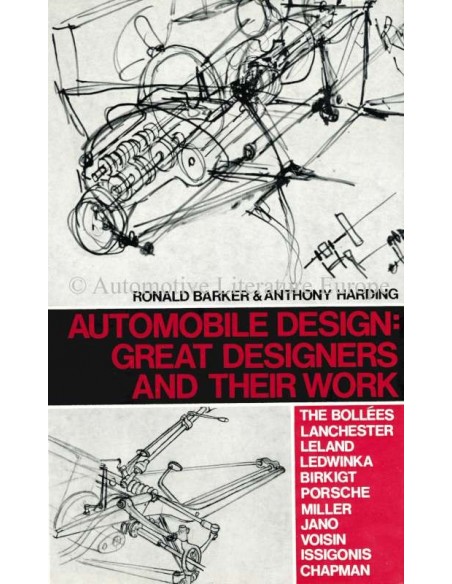 AUTOMOBILE DESIGN: GREAT DESIGNERS AND THEIR WORK - RONALD BARKER & ANTHONY HARDING - BOOK