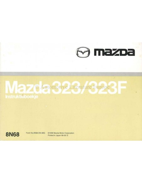 1998  MAZDA 323 / 323F BETRIEBSANLEITUNG NIEDERLANDISCH