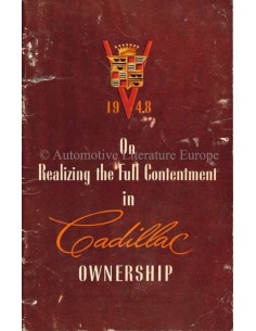 1948 CADILLAC BETRIEBSANLEITUNG ENGLISCH