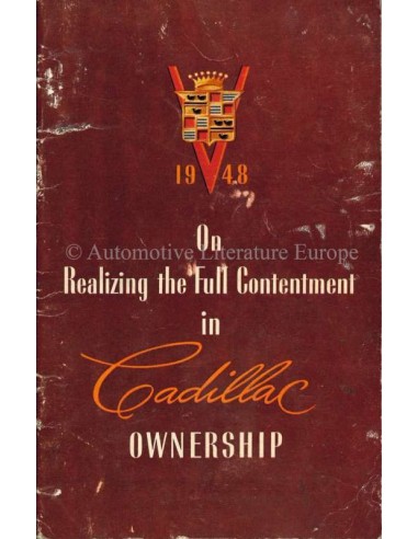1948 CADILLAC BETRIEBSANLEITUNG ENGLISCH