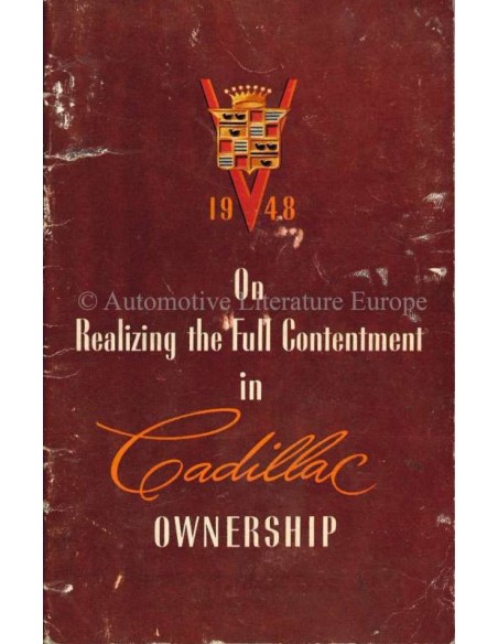 1948 CADILLAC BETRIEBSANLEITUNG ENGLISCH