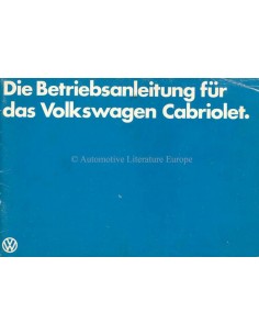 1979 VOLKSWAGEN KÄFER CABRIOLET HANDBUCH DEUTSCH
