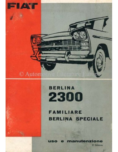 1962 FIAT BERLINA 2300 BROCHURE ITALIAANS