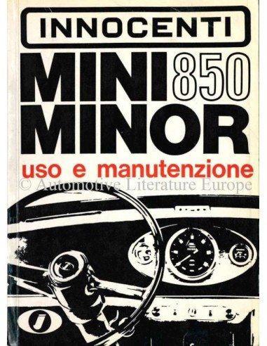 1967 INNOCENTI MINI MINOR 850 INSTRUCTIEBOEKJE ITALIAANS