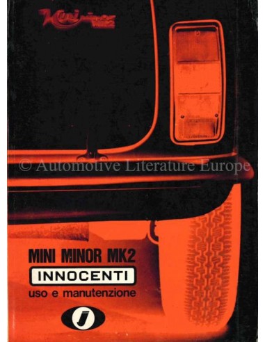 1969 INNOCENTI MINI MINOR MK2 INSTRUCTIEBOEKJE ITALIAANS