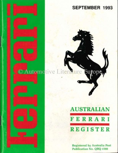 1993 FERRARI AUSTRALIAN REGISTER MAGAZINE ENGELS