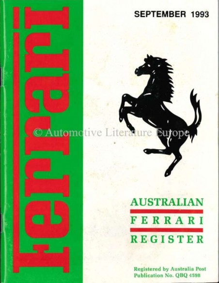 1993 FERRARI AUSTRALIAN REGISTER MAGAZINE ENGLISCH