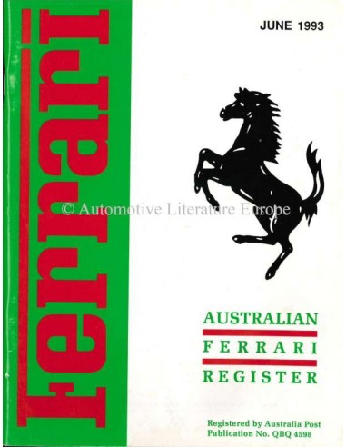 1993 FERRARI AUSTRALIAN REGISTER MAGAZINE ENGLISH
