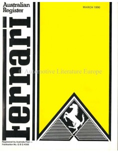 1990 FERRARI AUSTRALIAN REGISTER MAGAZINE ENGELS