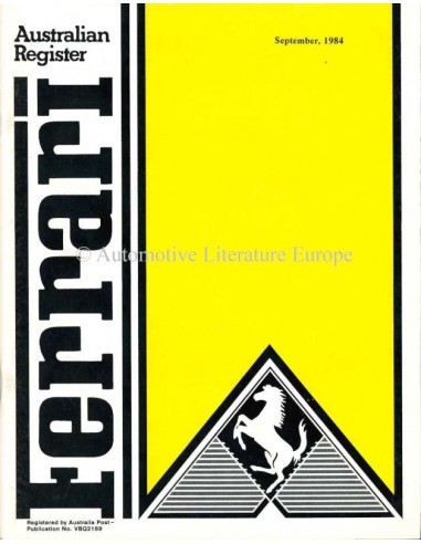 1984 FERRARI AUSTRALIAN REGISTER MAGAZINE ENGLISCH