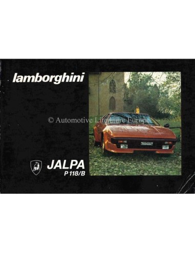 1981 LAMBORGHINI JALPA P118/B BETRIEBSANLEITUNG