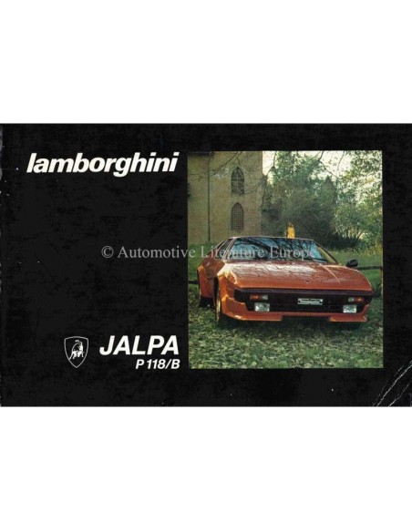 1981 LAMBORGHINI JALPA P118/B INSTRUCTIEBOEKJE