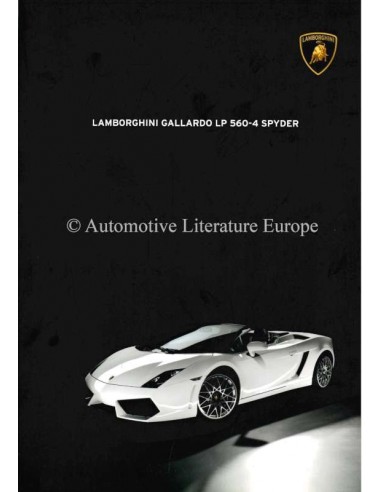 2009 LAMBORGHINI GALLARDO LP 560-4 SPYDER BROCHURE ENGLISH