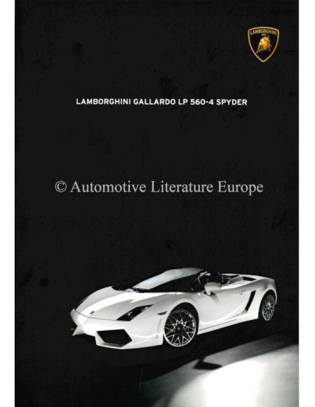 2009 LAMBORGHINI GALLARDO LP 560-4 SPYDER BROCHURE ENGELS