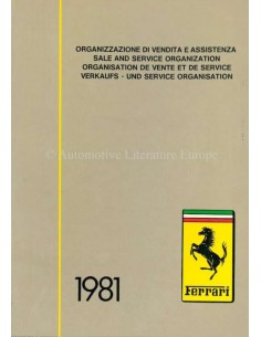 1981 FERRARI VERKOOP & SERIVCE ORGANISATIE INSTRUCTIEBOEKJE 192/80