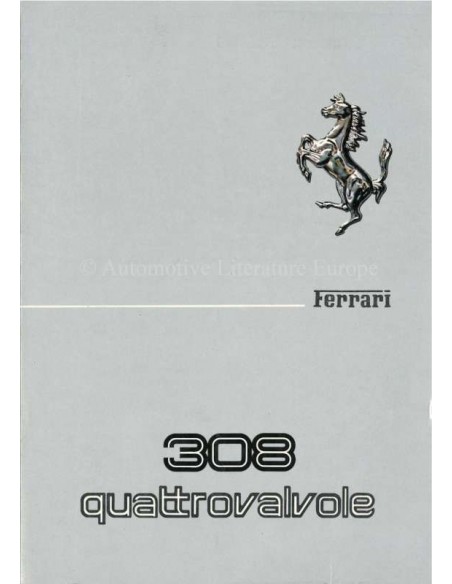 1982 FERRARI 308 GTB & GTS QUATTROVALVOLE OWNERS MANUAL 248/82