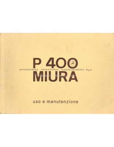 1966 LAMBORGHINI MIURA P 400 OWNER'S MANUAL ITALIAN
