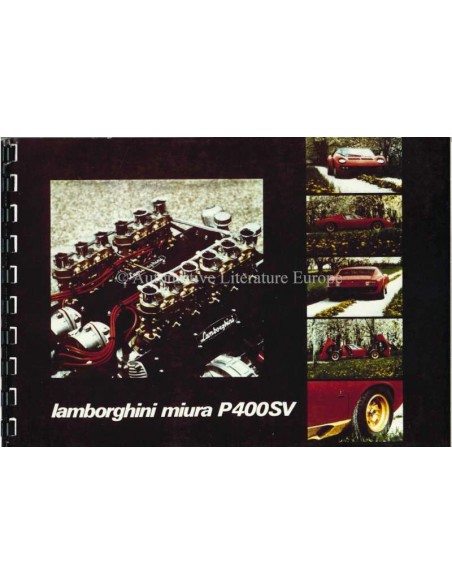1971 LAMBORGHINI MIURA P400 SV BETRIEBSANLEITUNG ITALIENISCH / FRANZÖSISCH / ENGLISCH