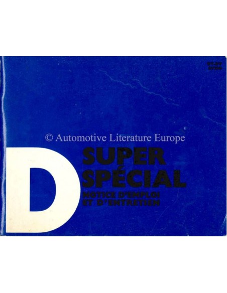 1969 CITROEN D SUPER / SPECIAL INSTRUCTIEBOEKJE FRANS
