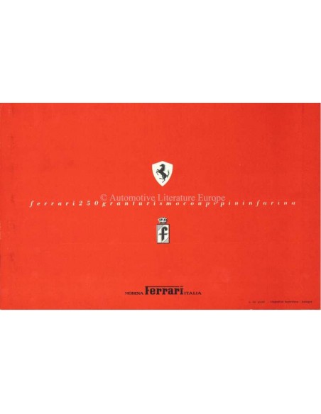 1959 FERRARI 250 GRANTURISMO COUPE PININFARINA BROCHURE FRENCH