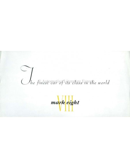 1956 JAGUAR MK VIII BROCHURE ENGELS