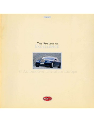 1999 BUGATTI THE PURSUIT OF EXCELLENCE BROCHURE DUITS