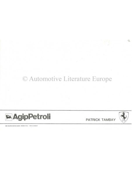 1983 FERRARI PATRICK TAMBAY POSTKARTE