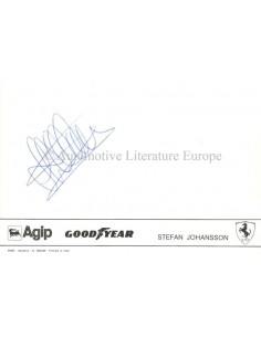 1985 FERRARI STEFAN JOHANSSON GESIGNEERDE ANSICHTKAART 2