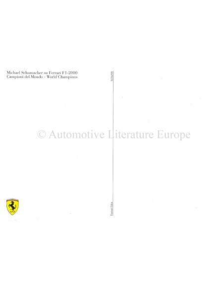 2000 FERRARI CAMPIONI DEL MONDO ANSICHTKAART