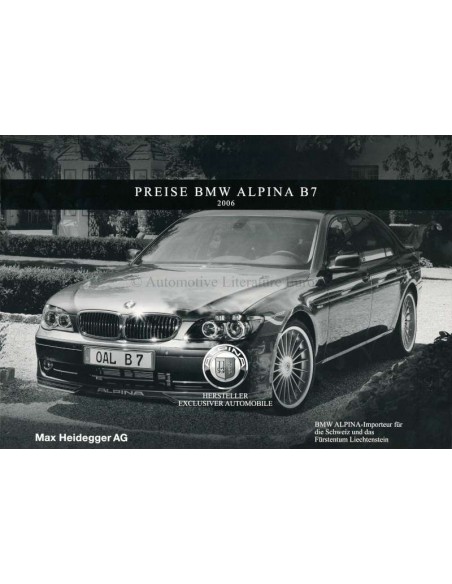 2006 BMW ALPINA B6 COUPE & CABRIO BROCHURE DUITS
