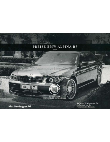 2006 BMW ALPINA B6 COUPE & CABRIO BROCHURE DUITS