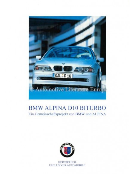 2001 BMW ALPINA D10 BITURBO BROCHURE DUITS