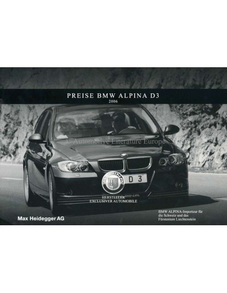 2006 BMW ALPINA D3 BROCHURE DUITS