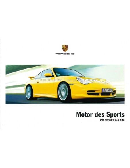 2003 PORSCHE 911 GT3 BROCHURE DUITS