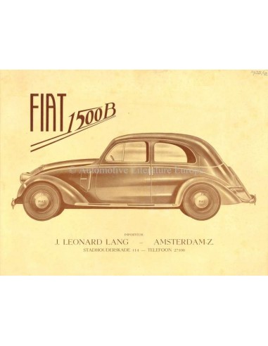 1935 FIAT 1500 B BROCHURE DUTCH