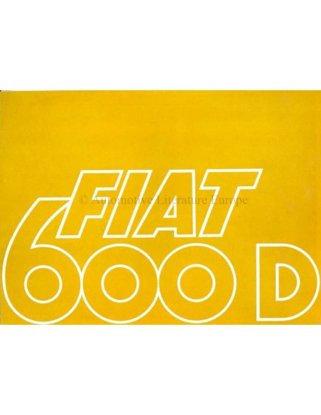 1968 FIAT 600 D & 600 D MULTIPLA BROCHURE DUTCH