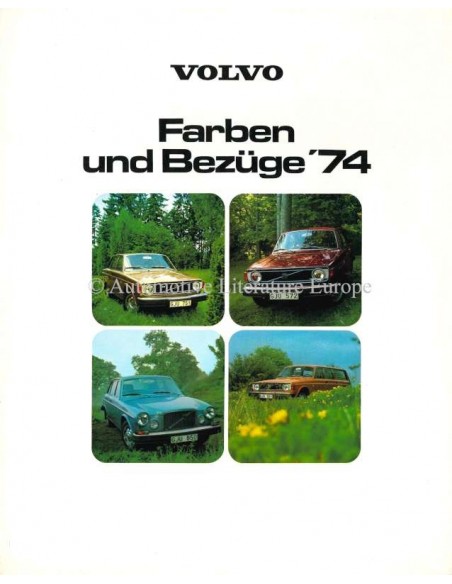 1974 VOLVO FARBEN & INNENAUSSTATTUNG PROSPEKT DEUTSCH