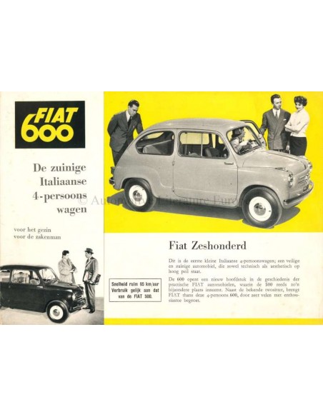 1955 FIAT 600 COACH PROSPEKT NIEDERLÄNDISCH